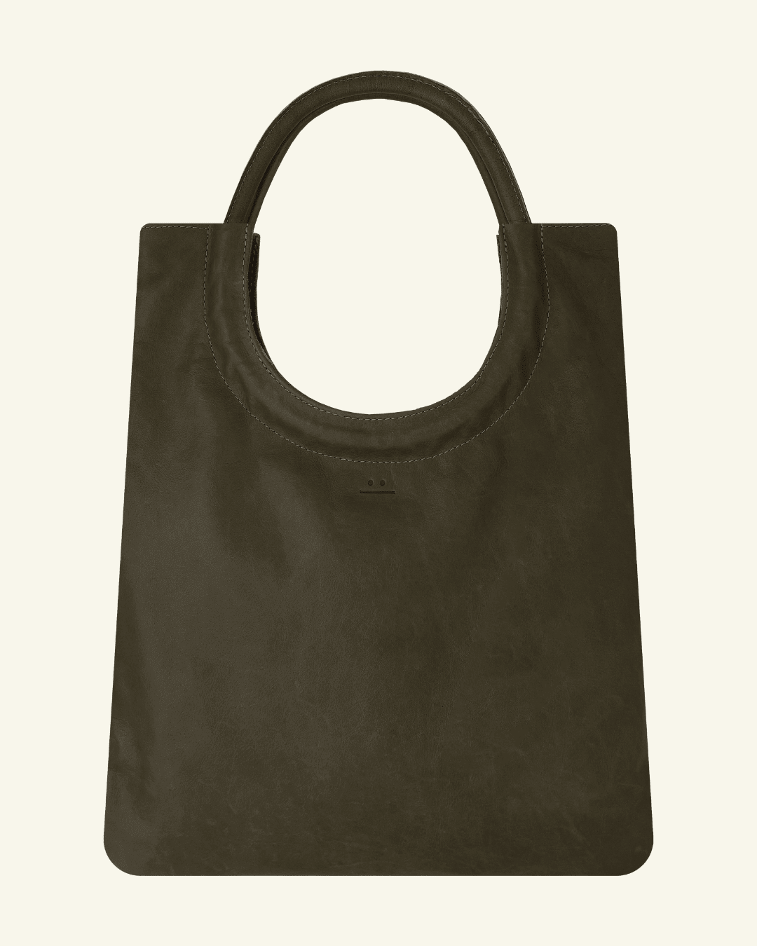 Mixed Emotions Reversible Tote in Envy, handmade suede and leather bag, stylish and spacious for everyday use.