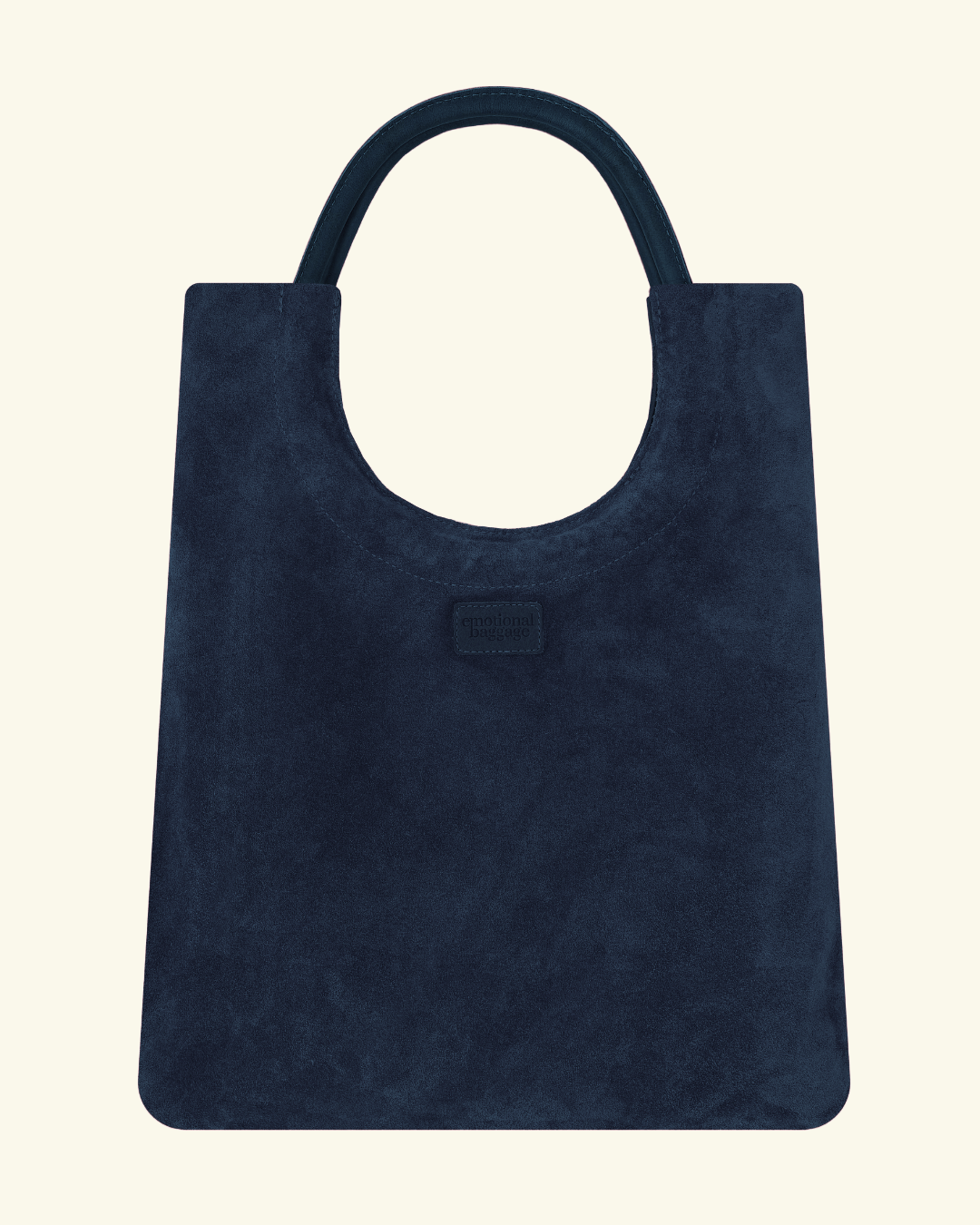 Mixed Emotions Reversible Tote in navy suede, stylish, handmade in South Africa, perfect for carrying your essentials.