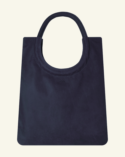 Mixed Emotions Reversible Tote in suede and leather, stylish, spacious, handcrafted in South Africa, perfect for everyday use.